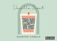 Illustrated Scented Candle Postcard Design