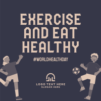 Exercise & Eat Healthy Instagram Post Design