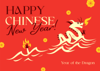 Lunar Dragon Year Postcard Image Preview