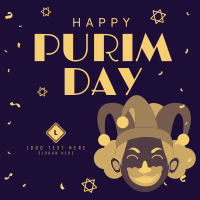 Purim Carnival Jester Linkedin Post Design