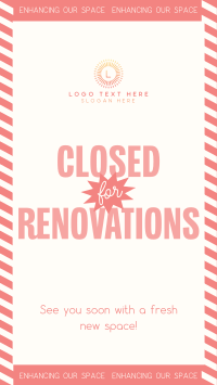 Minimalist Closed for Renovations Instagram Reel Image Preview