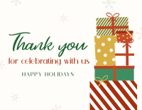 Holiday Gift Sale Thank You Card