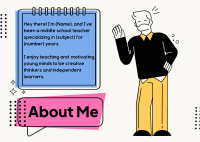 Minimalist About Me Outline Postcard