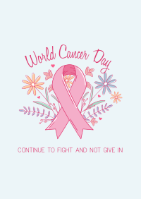 Cancer Day Floral Poster