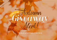 Autumn Giveaway Alert Postcard