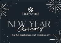 Sophisticated New Year Giveaway Postcard