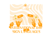 Sign Languages Day Celebration Postcard Design