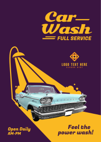 Car Wash Retro Poster