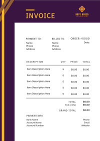 Architect Invoice example 1