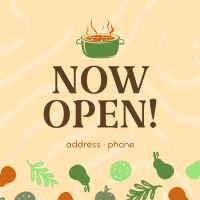 Now Open Vegan Restaurant Instagram Post