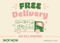 Shipping Delivery Quirky Postcard Design