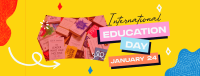 Quirky Cute Education Day Facebook Cover Image Preview