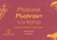 Monoline Mushroom Workshop Postcard