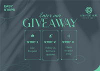 Elegant Giveaway Steps Postcard Design