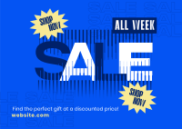 Playful All Week Sale Postcard