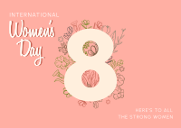 Women's Day Flowers Postcard