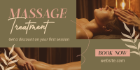 Relaxing Massage Treatment Twitter Post