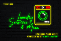 Neon Laundry Shop Pinterest Cover Design