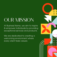 Our Mission Abstract Shapes Linkedin Post
