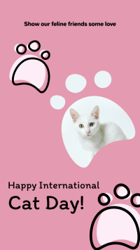 Pink International Cat Day Instagram Story Design