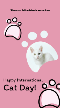 Pink International Cat Day Instagram Story
