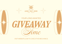 Minimalist Giveaway Time Postcard