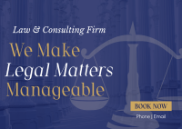 Making Legal Matters Manageable Postcard