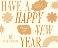 Quirky New Year Greeting Facebook Post