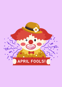 April Fools Clown Banner Poster