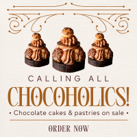Chocoholics Dessert Instagram Post Design