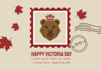 Victoria Day Bear Stamp Postcard