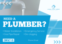 Simple Plumbing Services Postcard Design