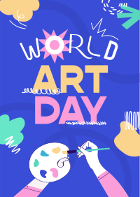 Quirky World Art Day Poster Design