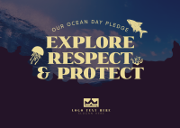 Ocean Day Pledge Postcard Design