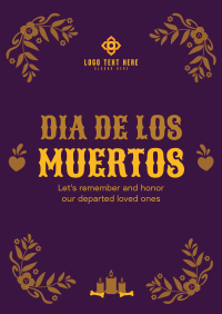 Floral Dia De Los Muertos Poster