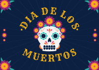 Blooming Floral Day of the Dead Postcard