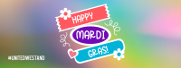 Mardi Gras Flag Facebook Cover Image Preview