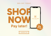 Shop Now Gradient Postcard