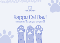 Cat Day Paws Postcard