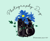 Old Camera and Flowers Facebook Post