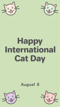 Colorful International Cat Day Instagram Story