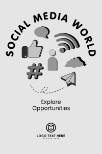 Social Media World Pinterest Pin Design