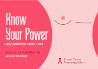 Breast Cancer Awareness Reminder Postcard Design