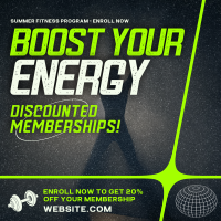 Modern Summer Fitness Membership Instagram Post Design