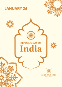 Ornamental Republic Day of India Poster