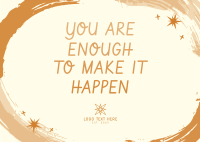 Brush Positive Quote Postcard Design