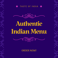 Authentic Indian Cuisine Instagram Post Design