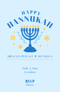 Hanukkah Menorah Greeting Invitation