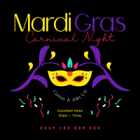 Mardi Gras Carnival Night Instagram Post