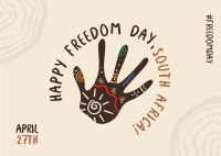 Freedom Day Hand Postcard